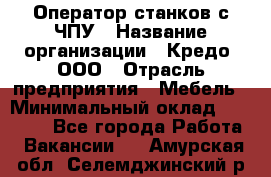 Оператор станков с ЧПУ › Название организации ­ Кредо, ООО › Отрасль предприятия ­ Мебель › Минимальный оклад ­ 60 000 - Все города Работа » Вакансии   . Амурская обл.,Селемджинский р-н